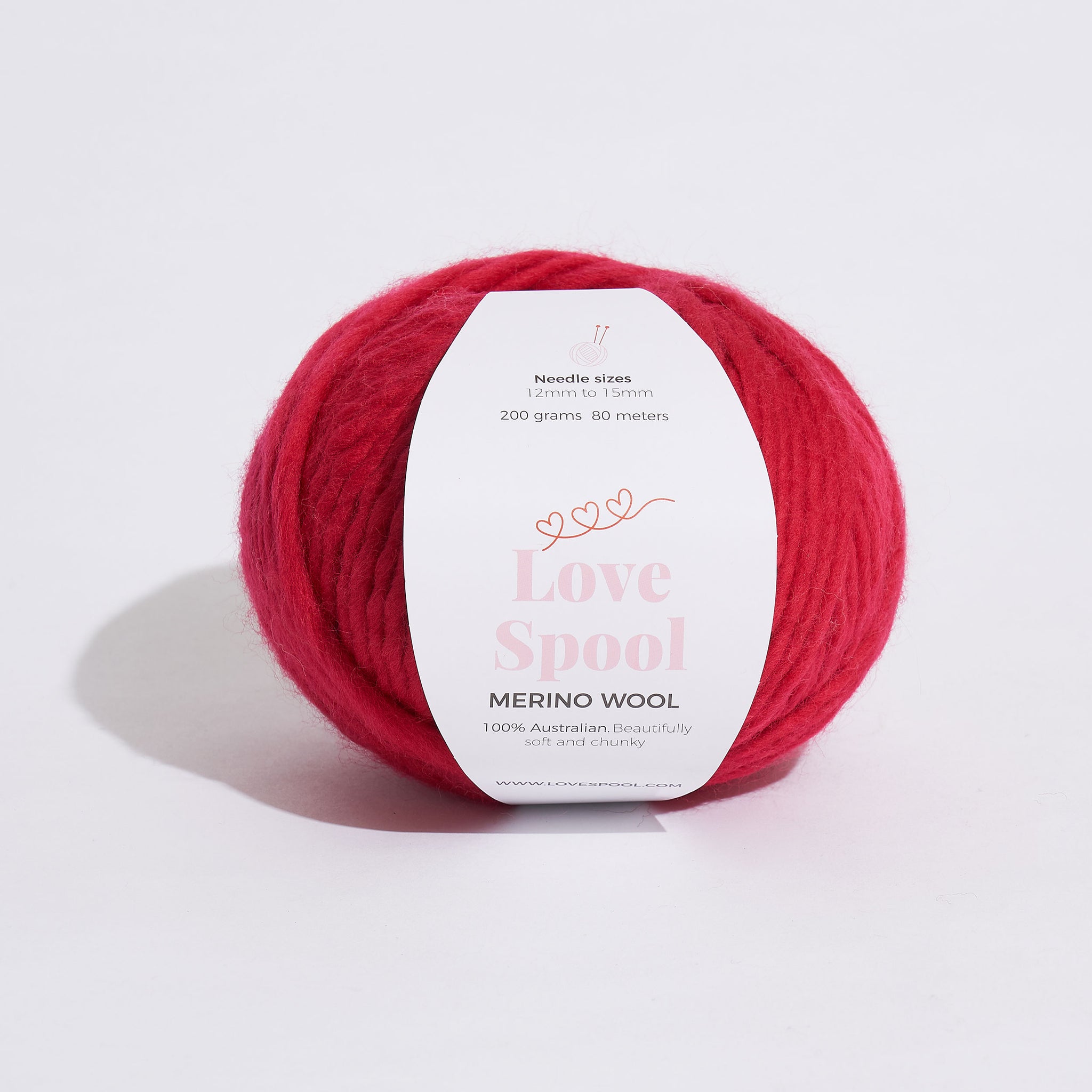 Merino Wool-Lipstick Red